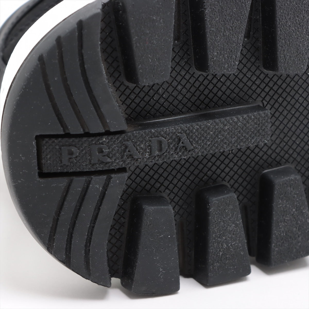 Prada Re Nylon Li Nylon X Leather Trainers 38 1/2  Black 1E804M Triangle Logo