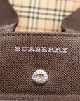 Burberry Nova Check Coincase Brown Beige Leather Canvas