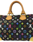 Louis Vuitton 2004 Black Monogram Multicolor Speedy 30 Handbag M92642