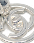 Chanel Turnlock Dangle Earrings Clip-On Silver 97P
