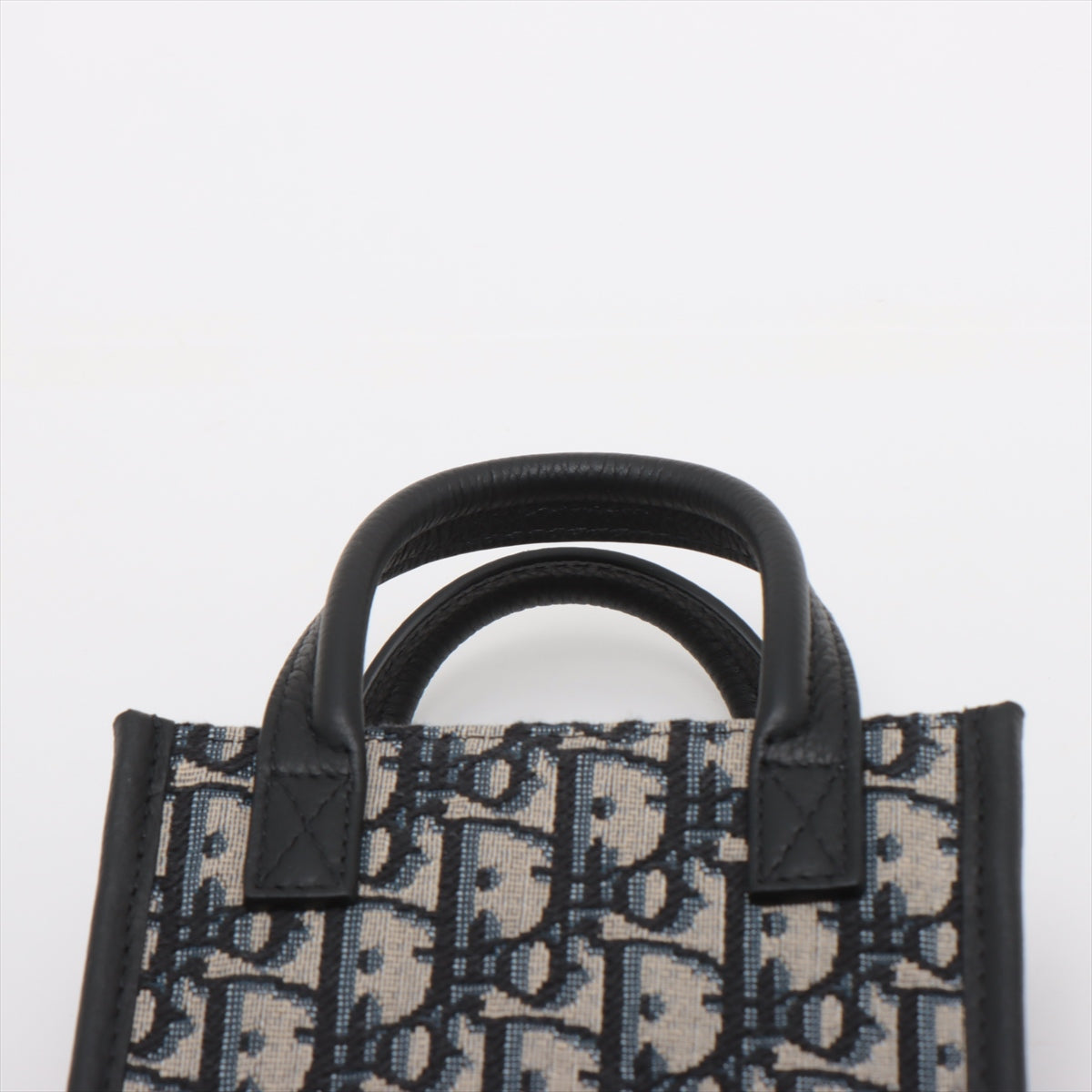 Dior Om Om Safari Canvas  Leather 2WAY Handbag Navy Navi