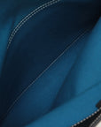 Burberry logo canvas x leather 2WAY handbag blue x black barbary