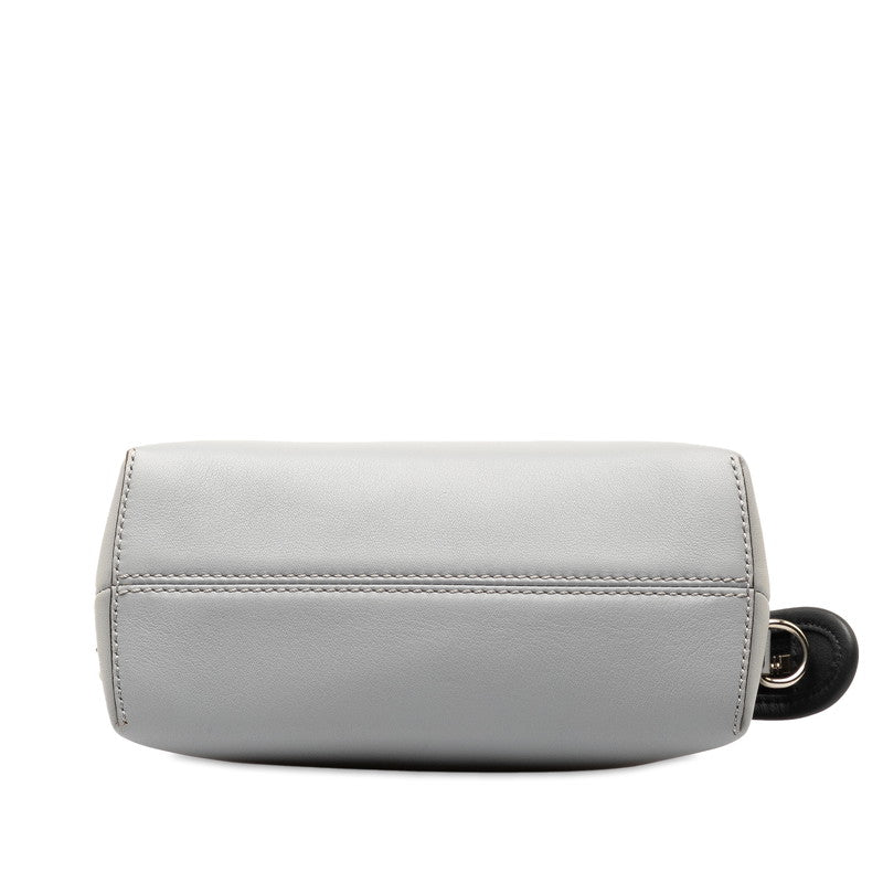 Fendi Byzaw Mini Handbag 2WAY 8BL135 Gray Red Leather  Fendi