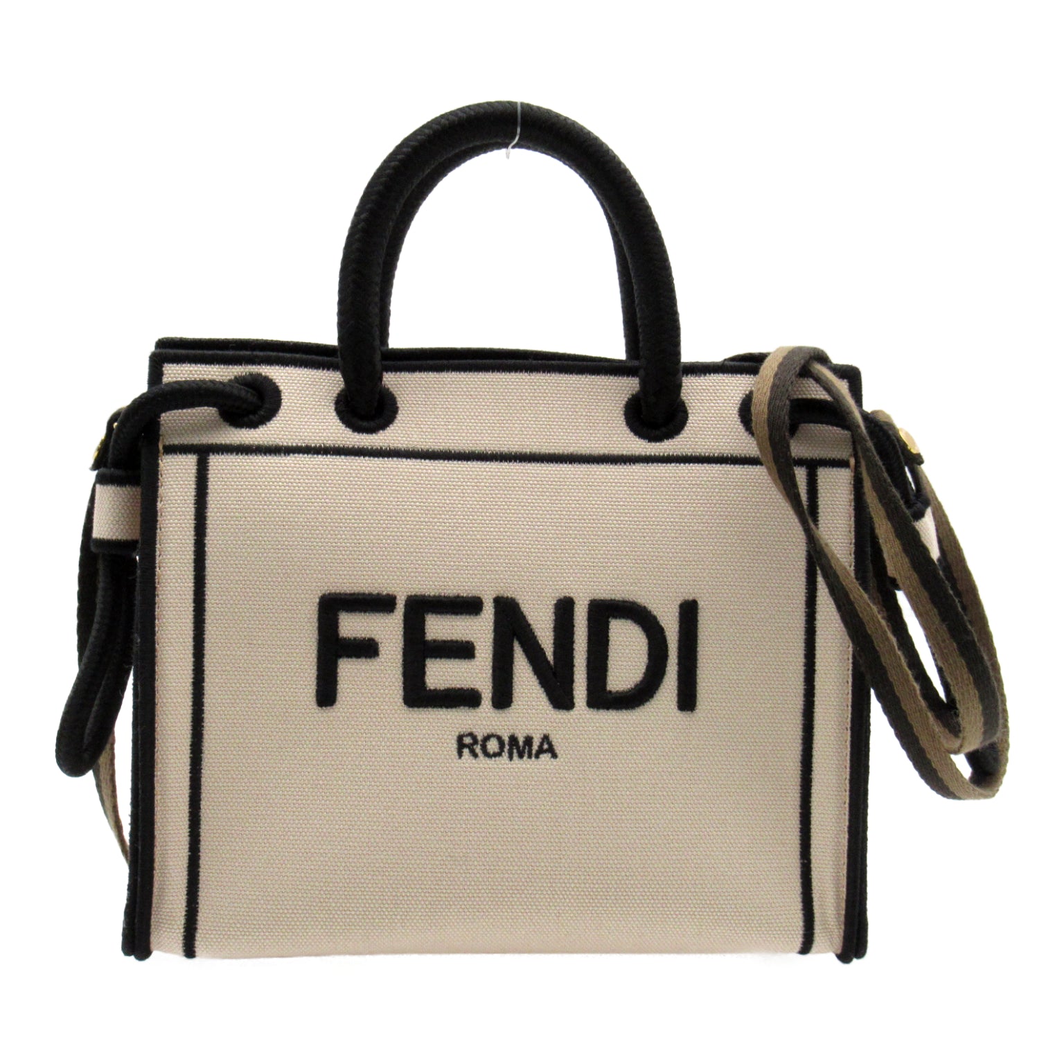 Fendi Fendi 2w Shoulder Bag 2way Shoulder Bag Linen  Beige Black 8BH380
