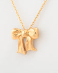 Tiffany Ribbon Necklace 750 (YG) 3.4g