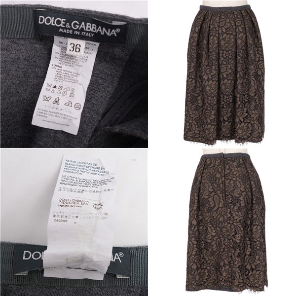 Dolce &amp; Gabbana Shirts Total Race Cotton Bottoms  Made in Italy 36 (equivalent to S) Brown/Gr  DOLCE &amp; GABBANA Shirts