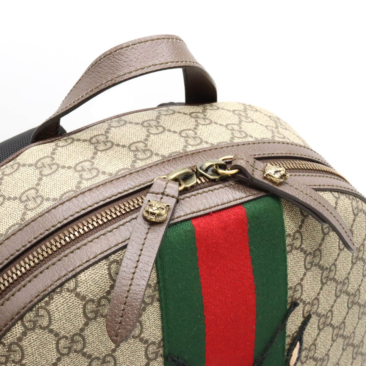 Gucci Gucci GG Spring Animation Backpack Backpack Backpack Bee Bee Bee PVC Leather Carquibbean Dark Brown 442892 Blumin