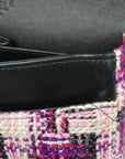 Chanel Pink Tweed Medium Classic Double Flap Shoulder Bag