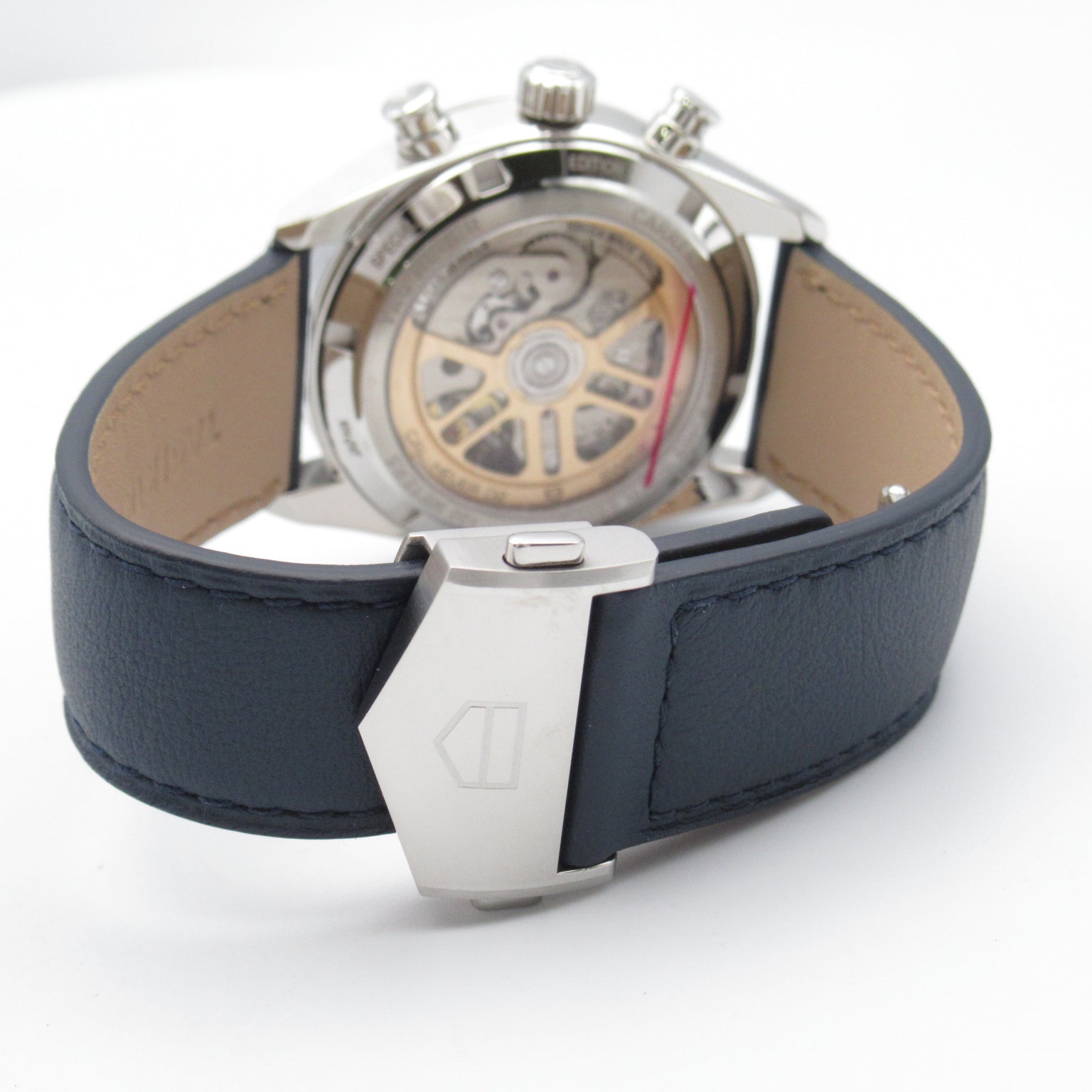 TAG HEUER Carrera Chronograph TOMIYA Limited Edition  Watch Stainless Steel Leather Belt Men Blue / Black CBN201A