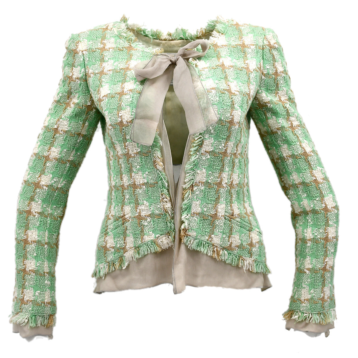Chanel Collarless Jacket Green 23 