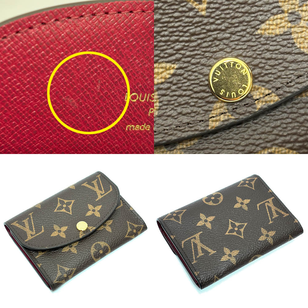 Louis Vuitton Portemone Rosary M41939 Monogram Canvas Fuschia Coin Case Card  etc