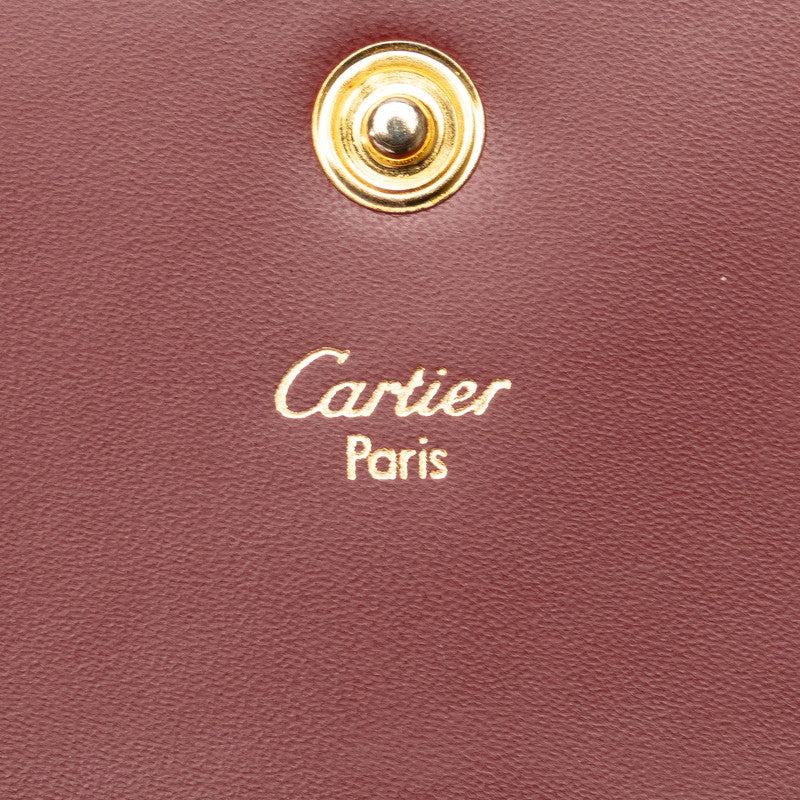 Cartier Musterline Coincase Retail Wine Red Bordeaux Red Leather  Cartier