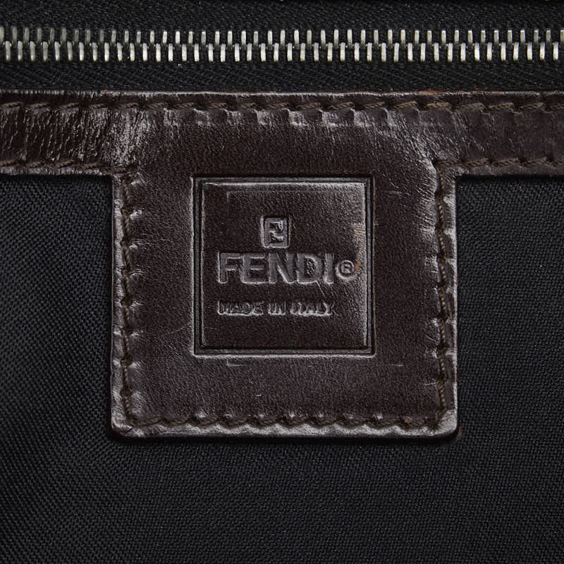 Fendi Zucca One-Shoulder Bag Handbag Brown Black Canvas Leather  Fendi