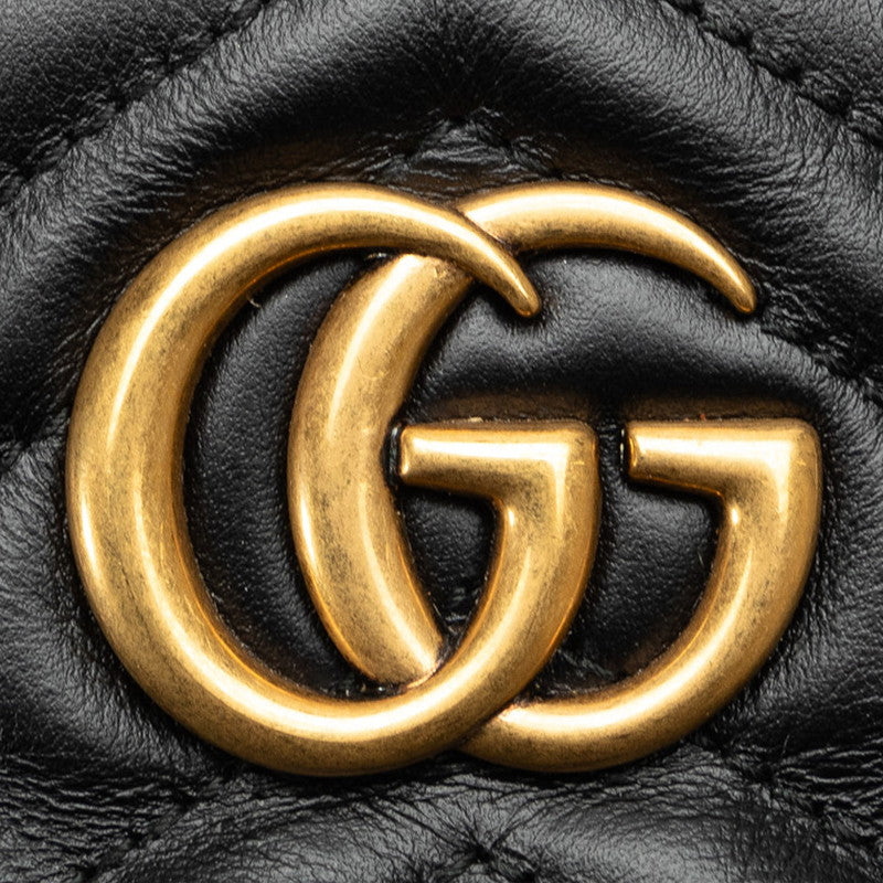 Gucci GG Marmont雙肩包 化妝包 598594 黑色皮革 Gucci