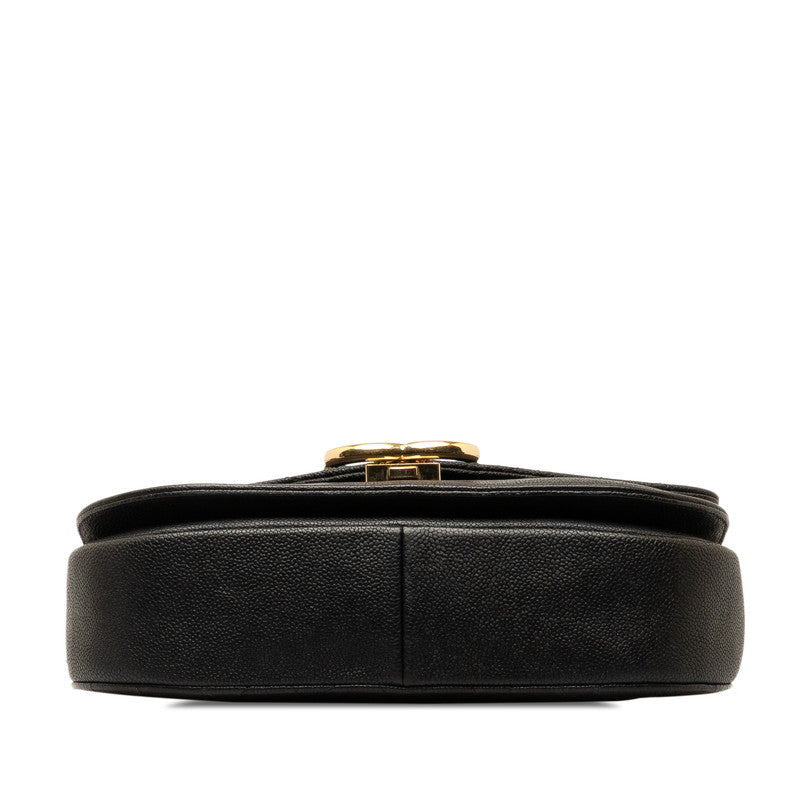 Chanel Matras Chain Coco Mark Shoulder Bag A93659 Black Blue Matt Caviar S  CHANEL