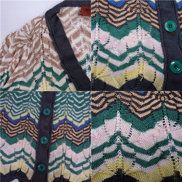 Missoni Nitted CARDIGAN LONGSLEEVE LAYON TOPS LADYS 40 (M equal) Multi-colour   SHOP