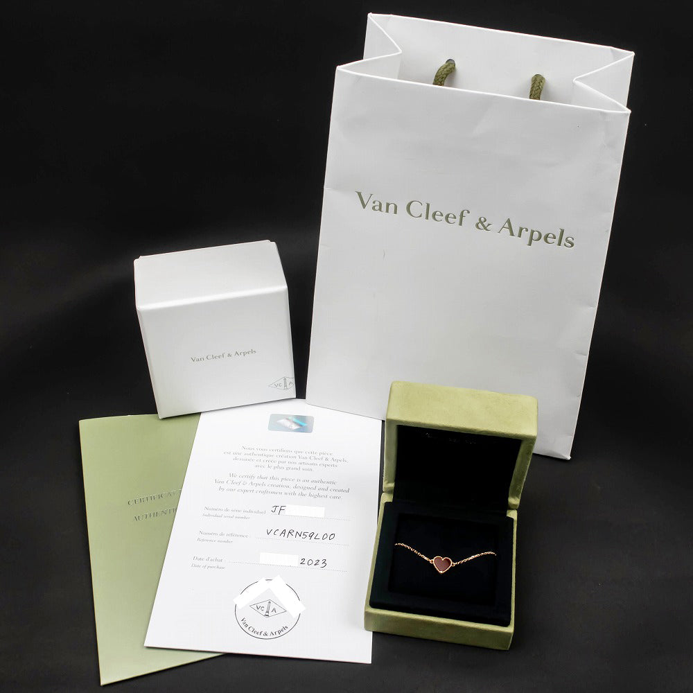 VAN CLEEF &amp; ARPELS Van Cleef &amp; Arpels Suite Alhambra Heart Bracelet VCARN59L00 K18RG Rose G Carnelian Jewelry box and warranty new product] [unused]