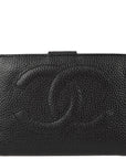 Chanel 1996-1997  Black Caviar Bifold Wallet Purse