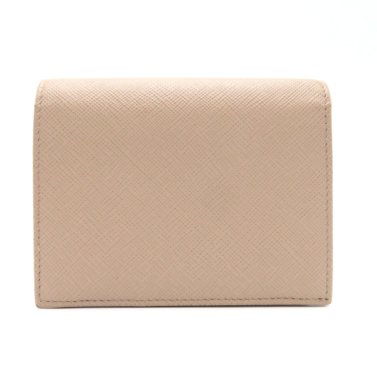 Prada Twin Fold Wallet Twin Folded Wallet Leather  Pink Pink Beige
