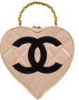 Chanel Light Pink Heart Vanity Handbag