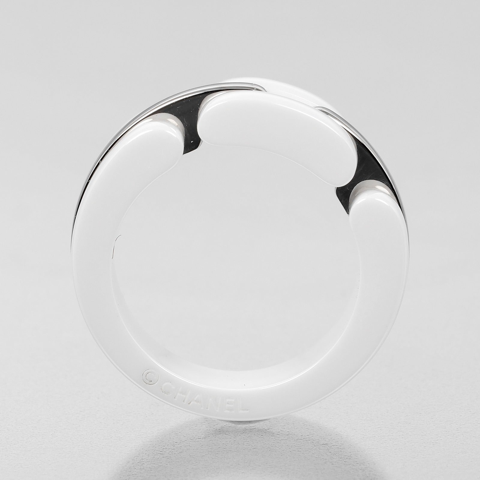 Chanel Ultra Collection 6.5 Ring Ring K18 WG White G White Ceramic  6.34g