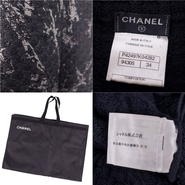 Chanel Chanel e One Earrings Dress  Coco Wool Tops  34 (S equivalent) Black Nitted Shenzhen