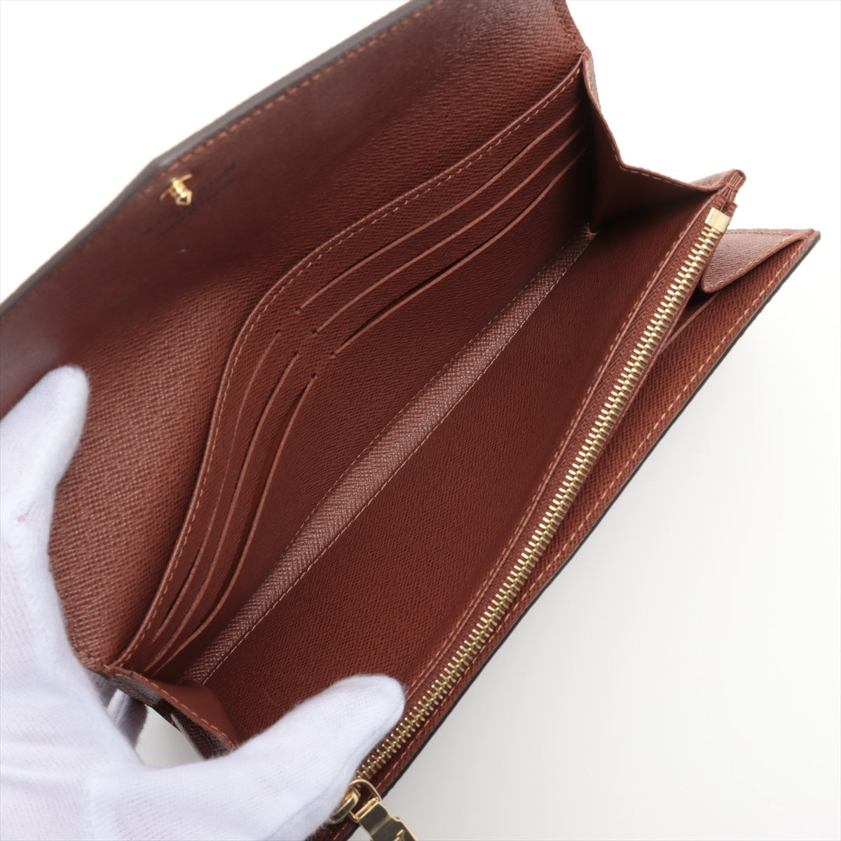 Louis Vuitton Monogram Portfolio Sarah M60531 Brown Long  Reaction Wallet