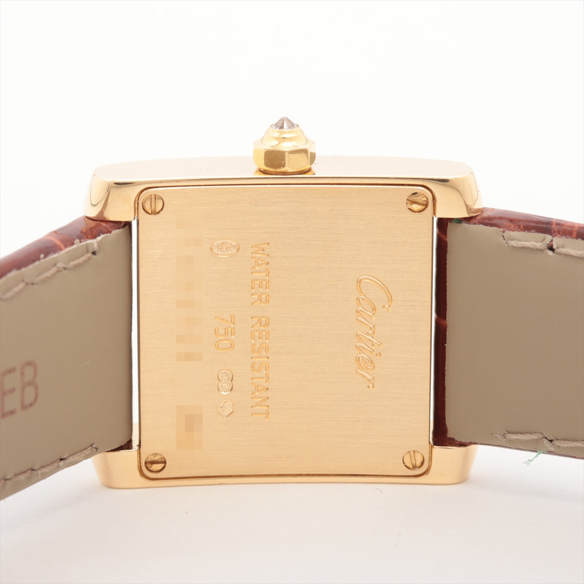 Cartier Tank Franchise SM WE103831 YG  Leather QZ Champagne  Tape