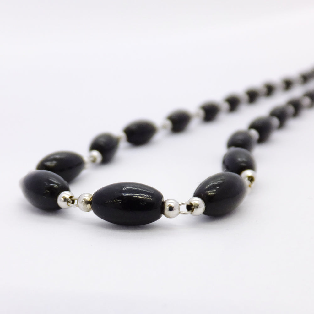 Onyx necklace approximately 62cm approximately 23.0g white g K18 jewelry ladies necklace pendant