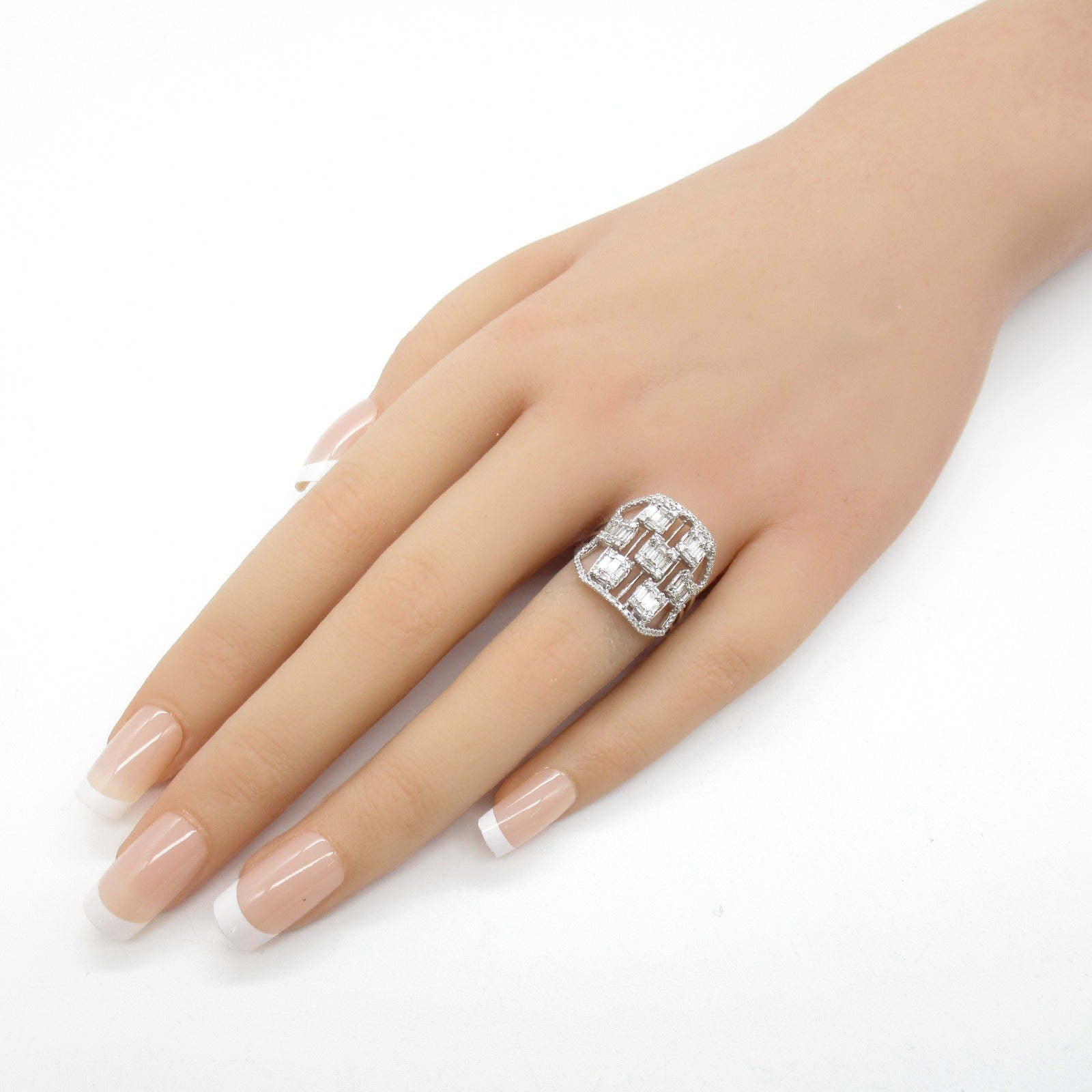 Jewelry Jewelry Diamond Ring Ring Ring Jewelry K18WG (White G) Diamond  Clear Diamond 5.3g