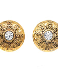 Chanel 1988 Crystal & Gold Earrings Clip-On 23