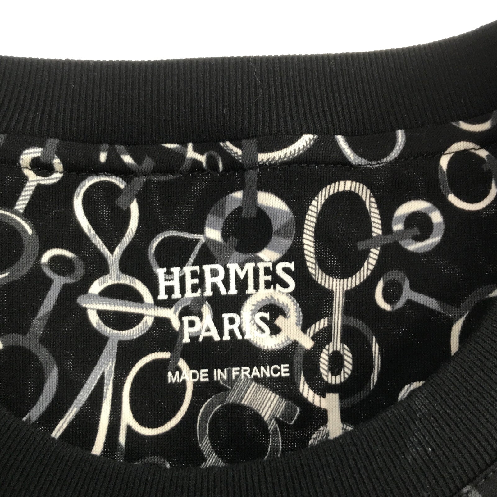 Hermes Hermes Cut One Earrings Clothes Tops Cotton  Black