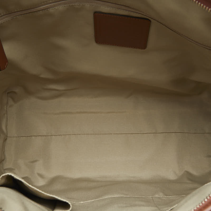 Coach Logo Handbag Shoulder Bag 2WAY Brown Leather  Coach