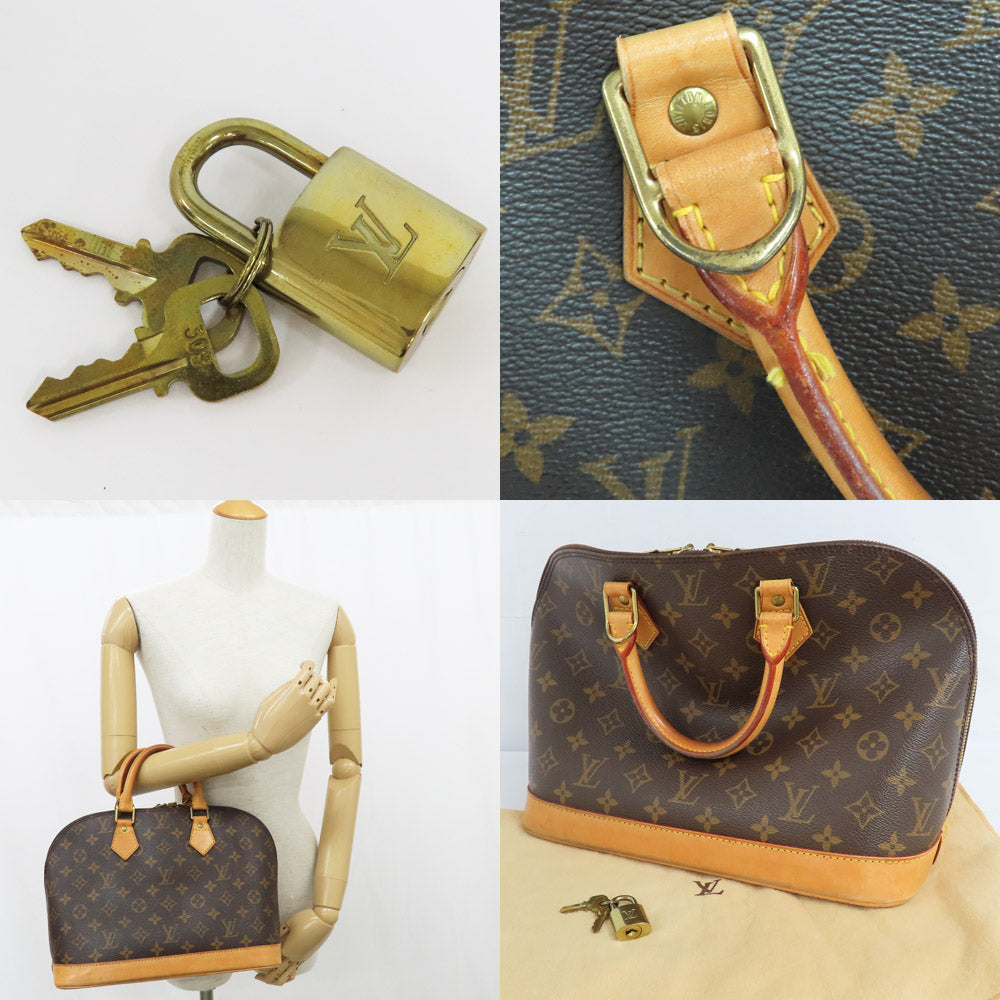 Louis Vuitton Alma M51130 Monogram Handbag Brown Leather