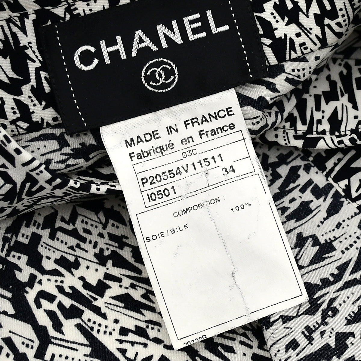 Chanel 2003 cruise city-print silk shirt 