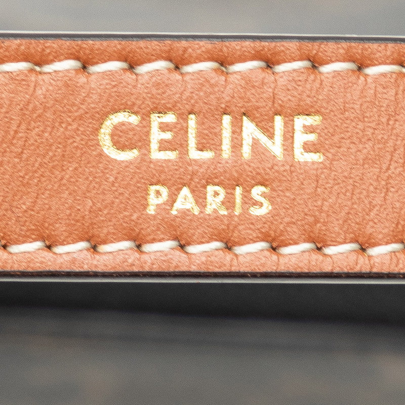 Celine f 迷你手提包 單肩手袋 棕色 PVC 皮革 Celine