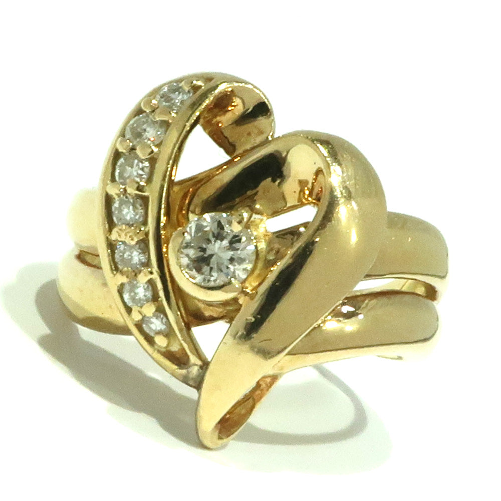 Jewelry accessories ring K18 yellow g diamond 11 diamond 0.33ct design   high quality weda