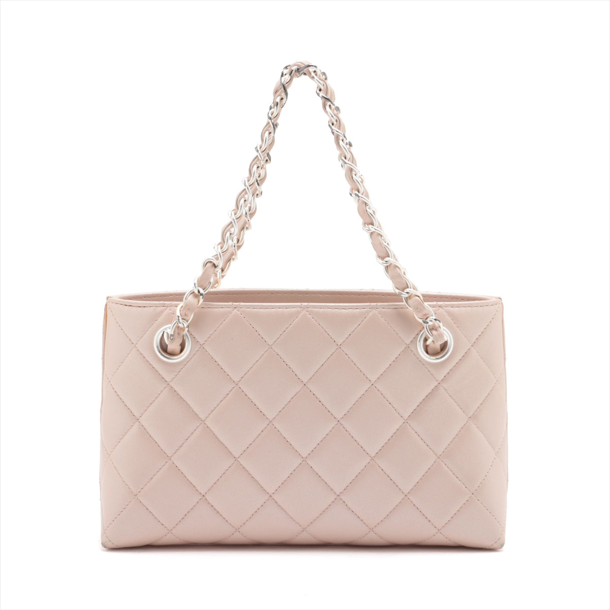 Chanel Matrasse Leather Chain Handbag Pink Silver G  6th