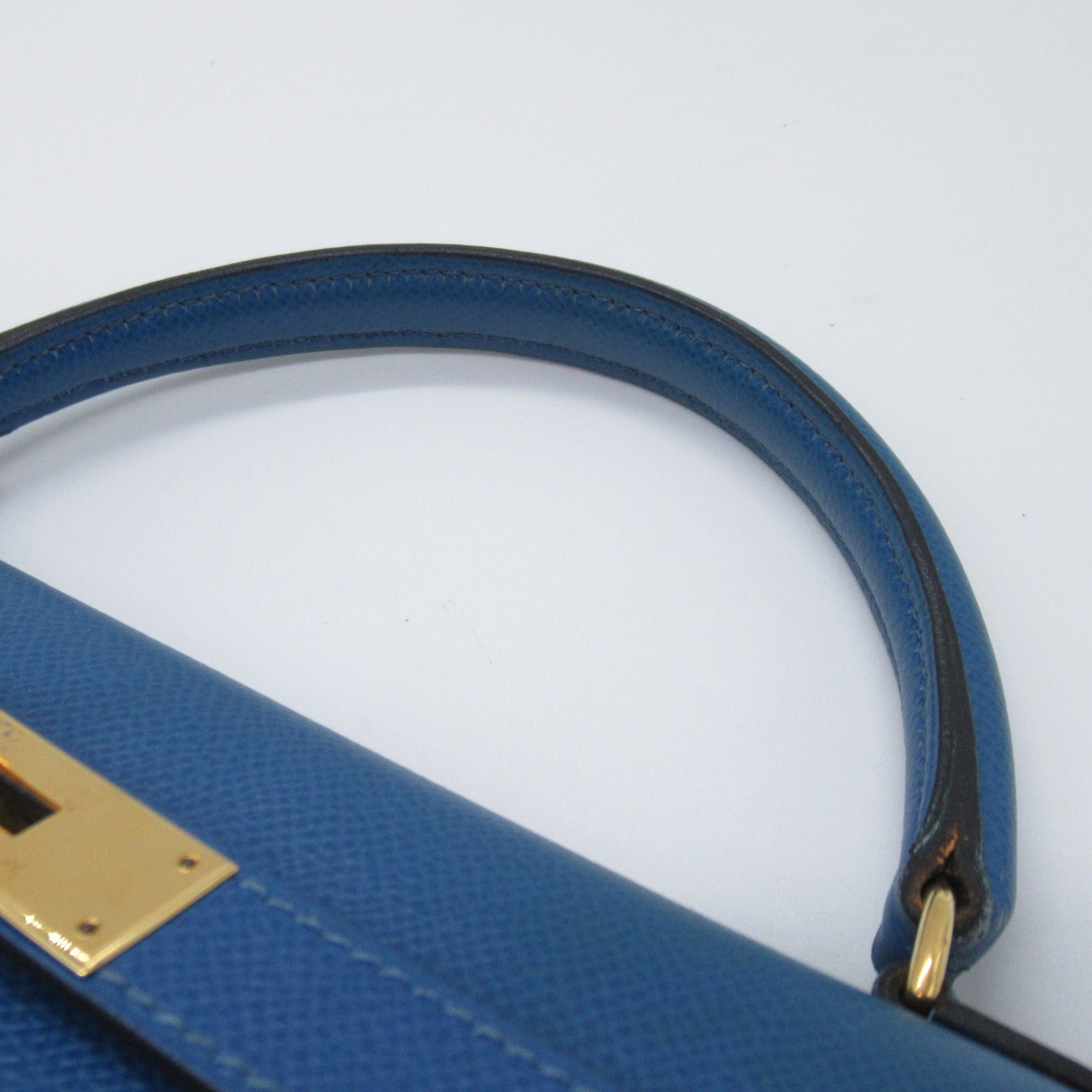 Hermes Kelly 32 Blue French  Sewing Handbag Handbag Leather Handbag Lexus  Blue