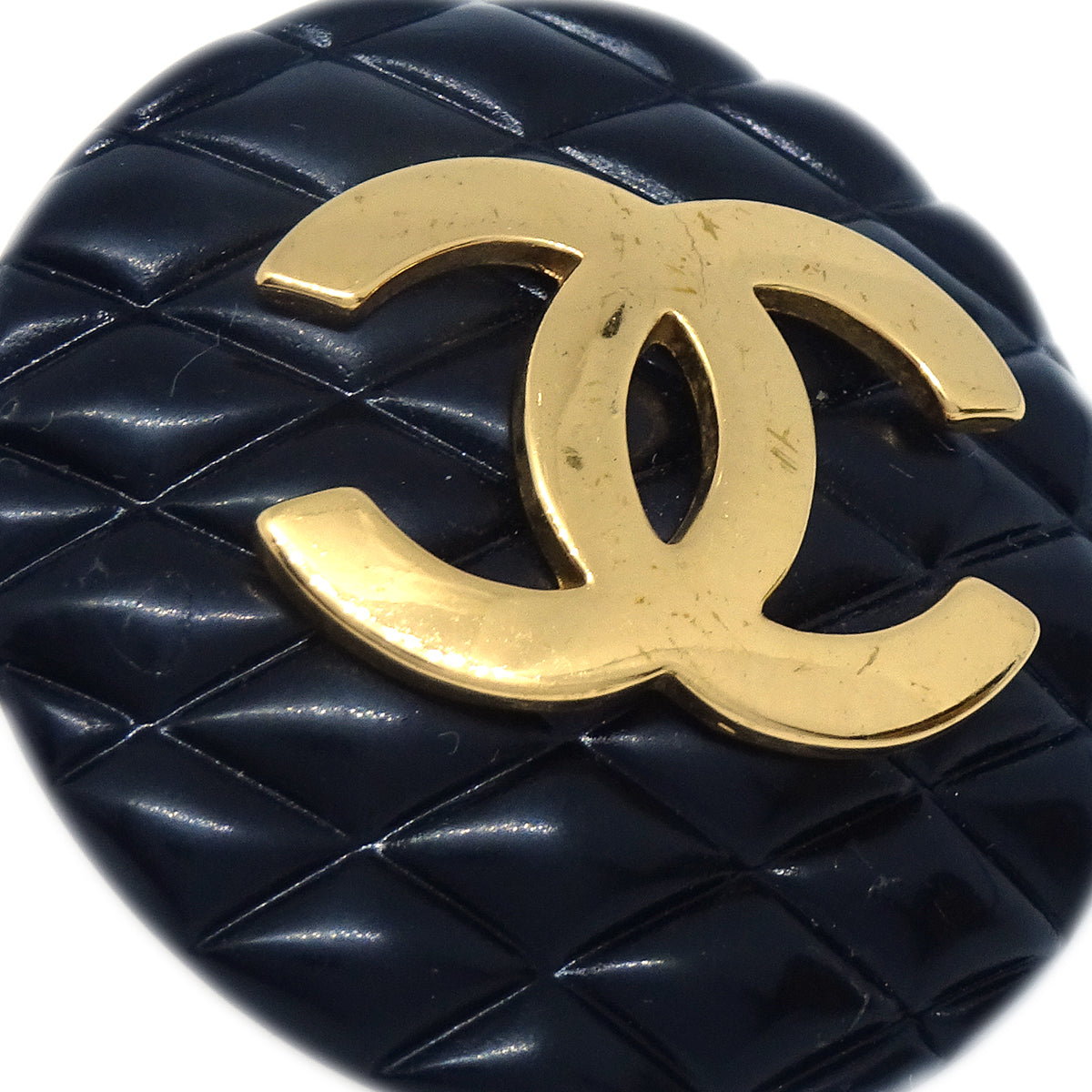 Chanel 1993 Earrings Clip-On Gold Black
