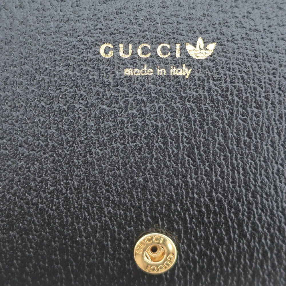Gucci X Adidas Chain Wallet Shoulder Bag White X Black Leather 621892