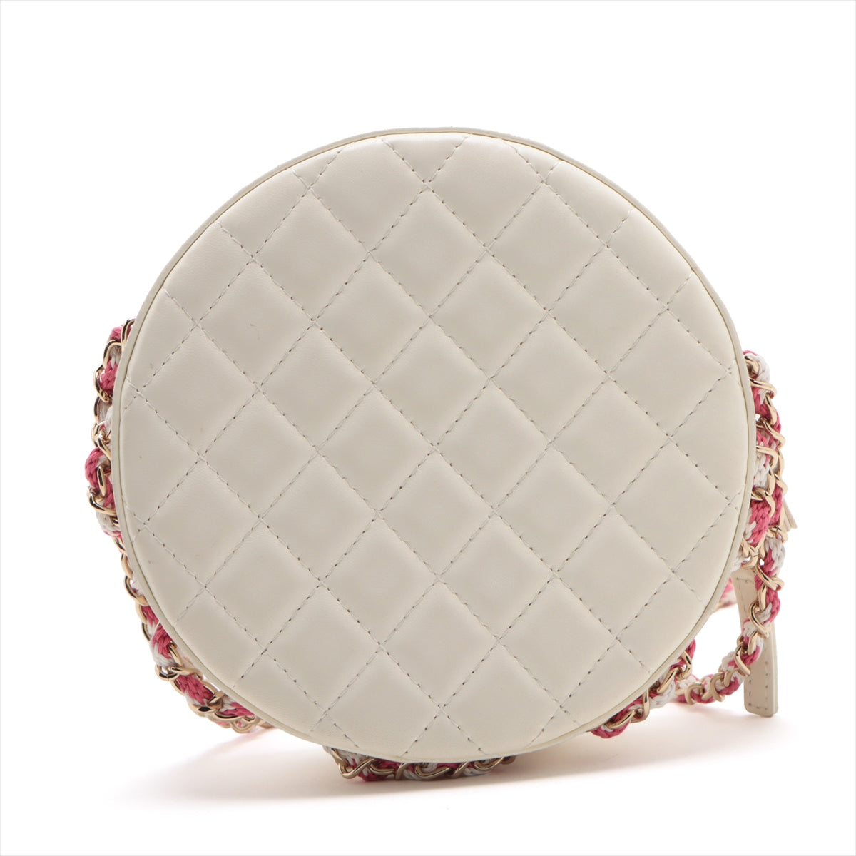 Chanel Rapauza in Chain Shoulder Bag White x Pink G