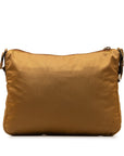 Prada Triangle Logo  ing  Shoulder Bag BT0421 Brown Nylon Leather  PRADA Middle Ladies