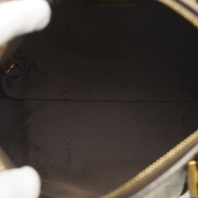 Fendi Zubo 手提包 迷你波士頓包 16327 米色棕色乙烯基皮革 Fendi