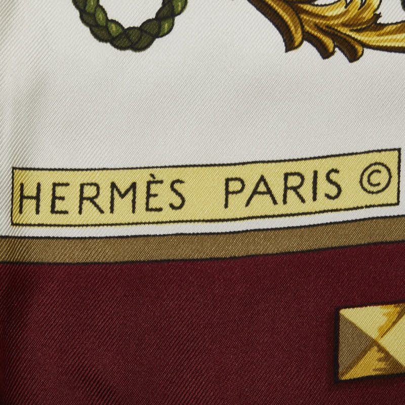 Hermès Carré 90 Les Clés The Keys Rare Key  Red Multicolor Silk  Hermès