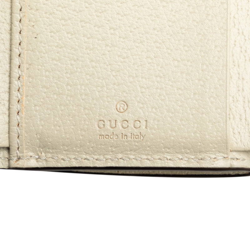 Gucci GG Supreme Ophidia Three Fold Wallet Compact Wallet 644334 Beige White PVC Leather  Gucci