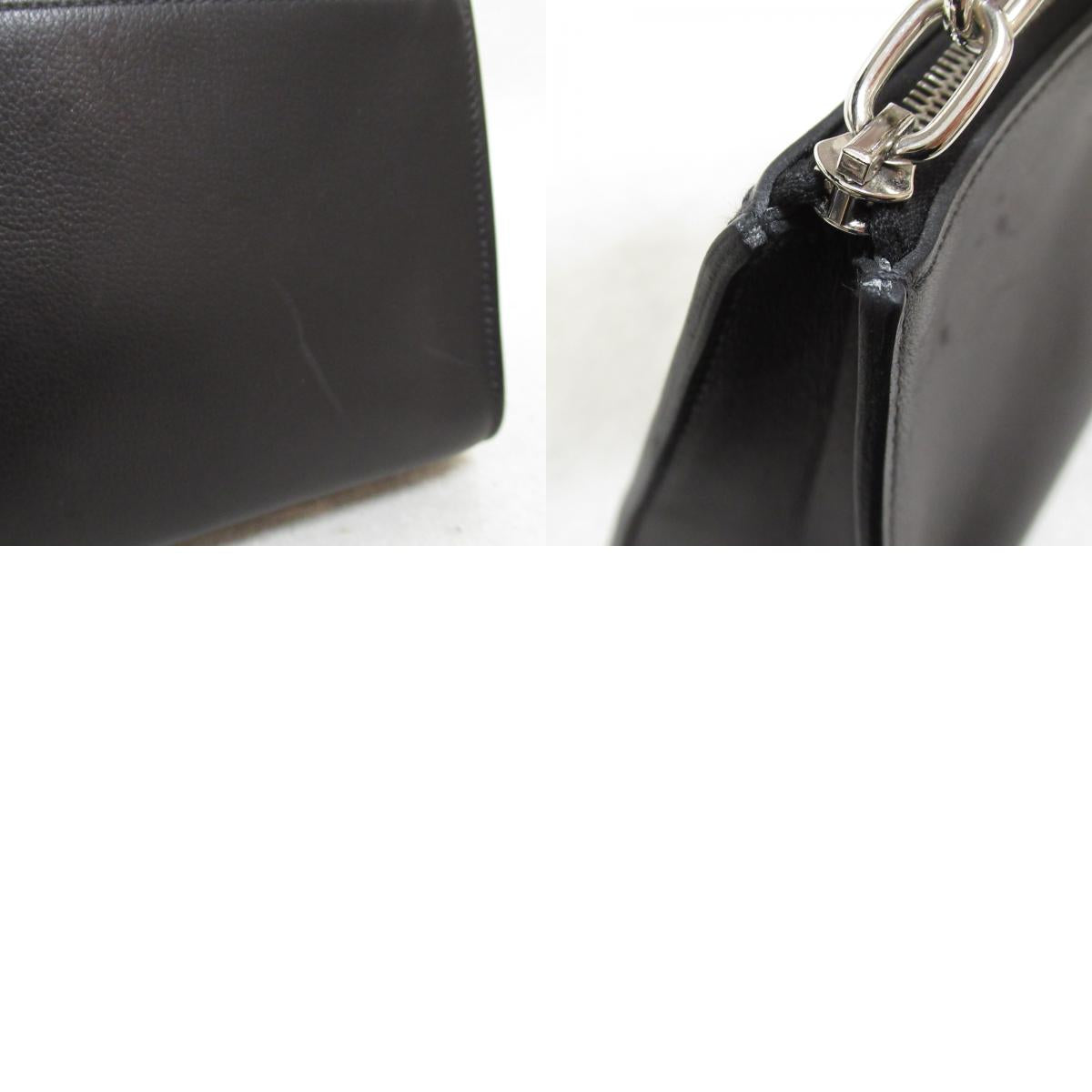 Hermes Hermes Zip-Angor PM Black Pochette Bag Leather Voyeur Colour  Black