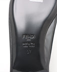 Fendi Mesh x Leather Flap Pump 37  Navy