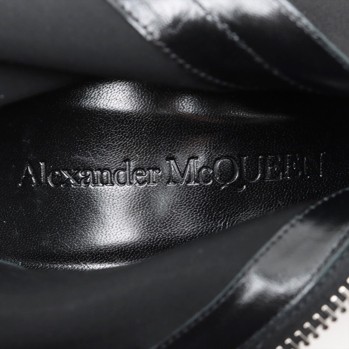 Alexander McQueen Fabric Boots 37  Black B688310 Front Zip Lift