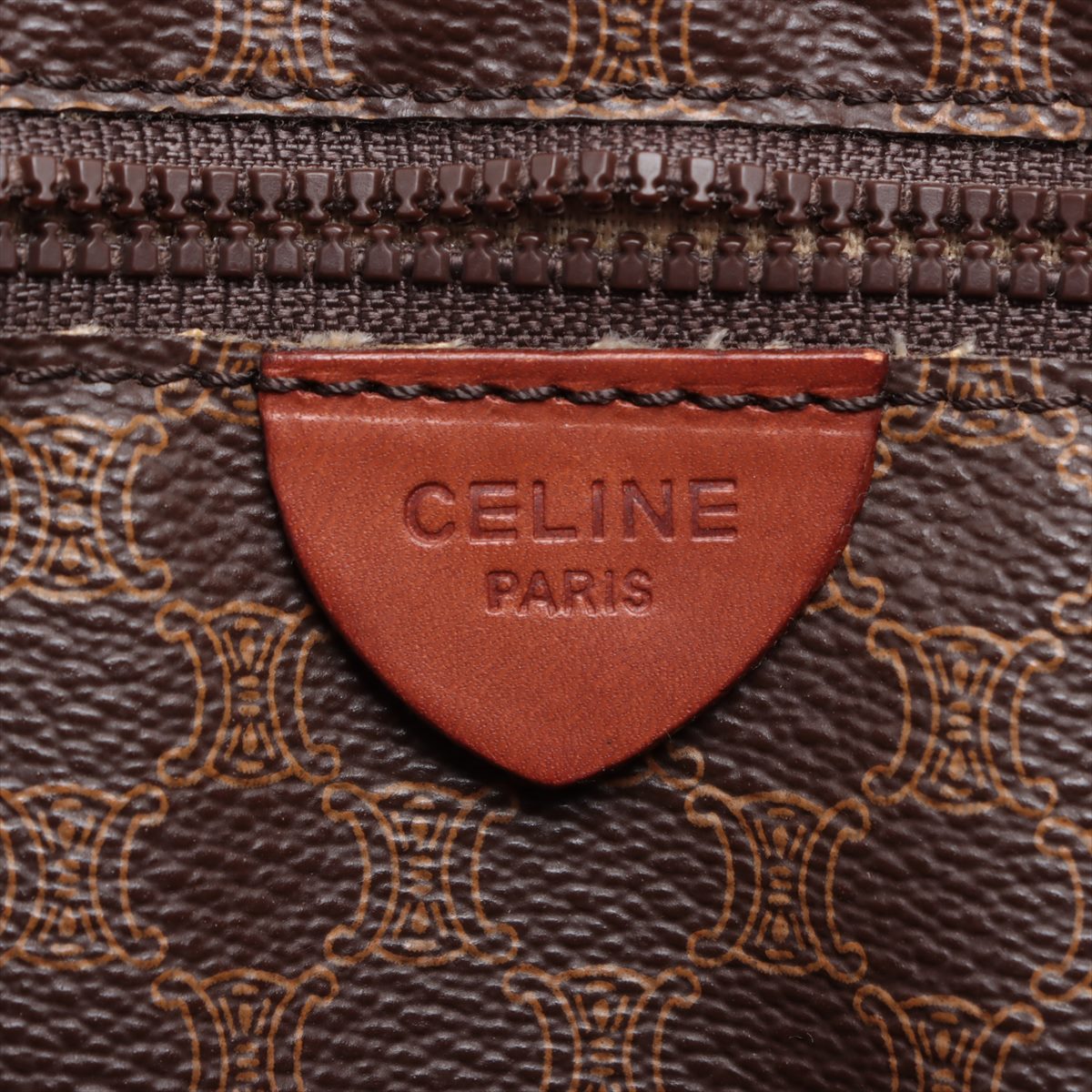 Celine Macadam PVC Leather Tote Bag Brown